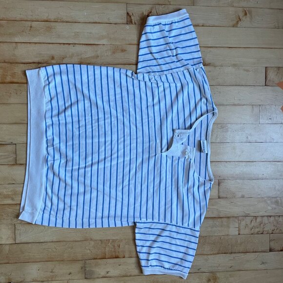 Vintage 80s Chesterfield Striped Knit Top Retro Tennis Coastal Grandma Old Money - Picture 5 of 8
